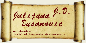 Julijana Dušanović vizit kartica